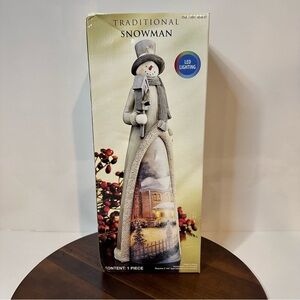 Traditional Snowman LED Light-Up Figurine – New in Box